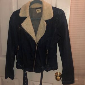 Gap Denim Sherlibg Moto Jacket Medium